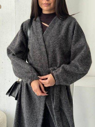 Кардиган довгий графіт кашемір L-XXL 2100000139255 фото