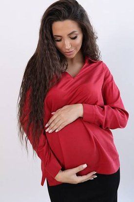 Блуза червона бавовна розмір м 2100000001675 фото